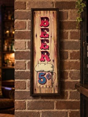 Vintage Beer Wall Plaque Rustic Bar Decor Wallace Berrie Americana